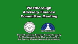 Westborough Advisory Finance Committee Meeting - Sept 8, 2025