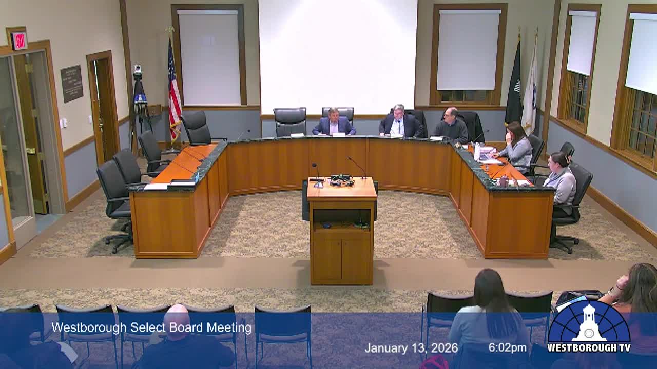 Westborough Select Board Meeting - January 13, 2026