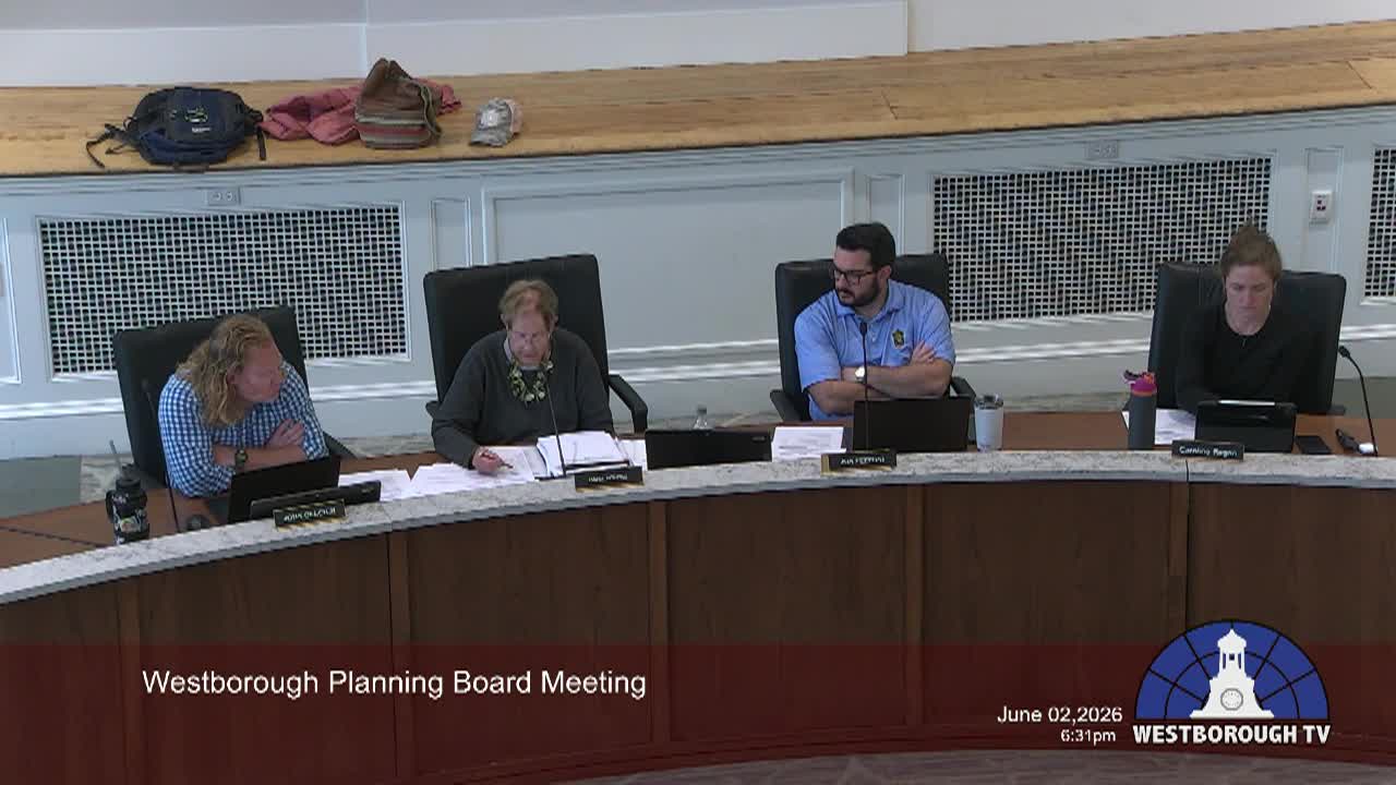 Westborough Planning Board Meeting - June 2, 2026